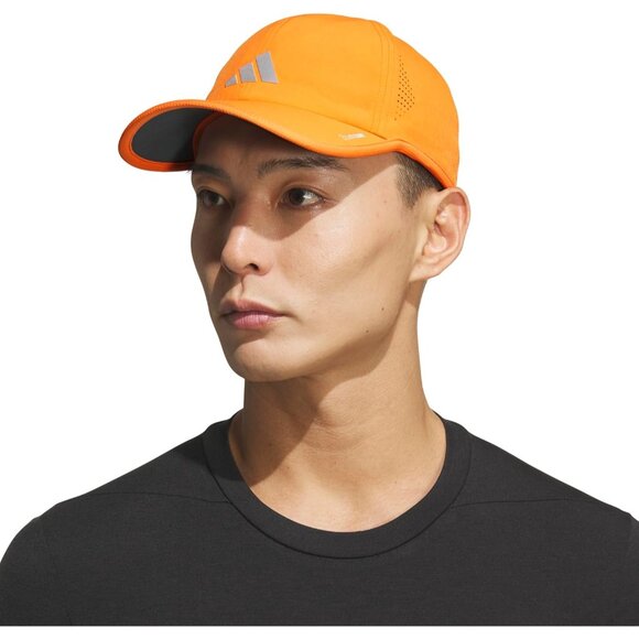 Adidas Men's Pure Orange Metallic Superlite Lightweight Athletic Running Cap - Picture 5 of 7